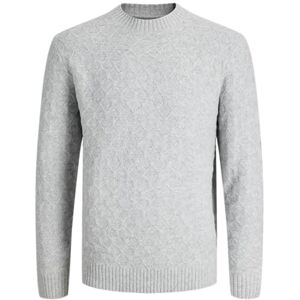 JACK & JONES Jprblasimon struktur stickad crew neck, Medium grå melerad, M JACK & JONES Jprblasimon struktur stickad crew neck, Medium grå melerad, M