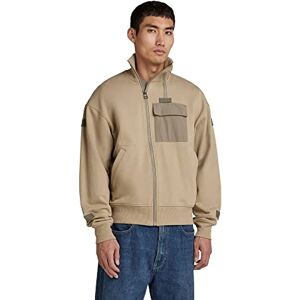 G-STAR RAW Utility Bomber Mix lös tröja för män, Beige, L G-STAR RAW Utility Bomber Mix lös tröja för män, Beige, L