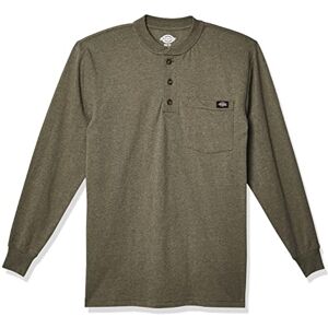 Dickies Långärmad herrskjorta, tung Henley-skjorta, Militärgrön enkel färgvärmare, 1X Dickies Långärmad herrskjorta, tung Henley-skjorta, Militärgrön enkel färgvärmare, 1X