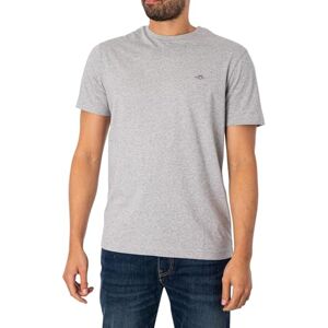 GANT Reg Shield Ss T-shirt för män, Grå melange, L GANT Reg Shield Ss T-shirt för män, Grå melange, L