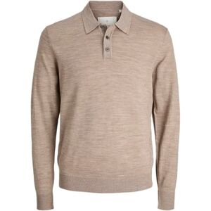 JACK & JONES Jprccmerino stickad pikétröja Sn, Greige, S JACK & JONES Jprccmerino stickad pikétröja Sn, Greige, S