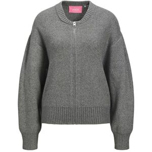 JACK & JONES Jxmaeve Bomber Knit, Medium grå melerad, M JACK & JONES Jxmaeve Bomber Knit, Medium grå melerad, M