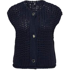 ONLY Onlchloe Ls Rib Button Vest Knt, Sky Captain, XL ONLY Onlchloe Ls Rib Button Vest Knt, Sky Captain, XL