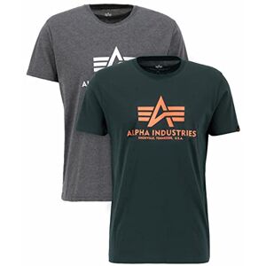 Alpha Industries Basic T 2-pack herr T-shirt Grey Black/Dark Petrol Alpha Industries Basic T 2-pack herr T-shirt Grey Black/Dark Petrol