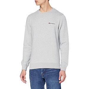 Champion Klassisk liten logo crewneck sweatshirt för män, Ljusgrå, XL Champion Klassisk liten logo crewneck sweatshirt för män, Ljusgrå, XL