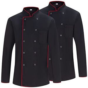 MISEMIYA Pack 2 enheter Kock Herrjacka Kock Herrjacka Hosteleria Uniform Ref.682, 682b kockjackor svart, 3XL MISEMIYA Pack 2 enheter Kock Herrjacka Kock Herrjacka Hosteleria Uniform Ref.682, 682b kockjackor svart, 3XL