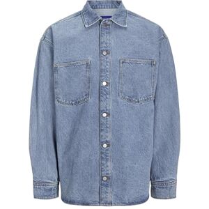 JACK & JONES jeansskjorta för män, bred passform, jeansskjorta, Ljusblå denim, S JACK & JONES jeansskjorta för män, bred passform, jeansskjorta, Ljusblå denim, S
