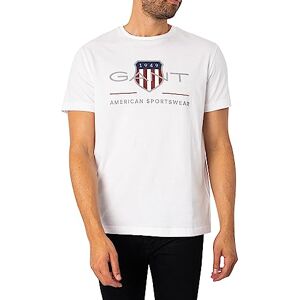 GANT Herr Reg Archive Shield Ss T-shirt, Vit, M GANT Herr Reg Archive Shield Ss T-shirt, Vit, M
