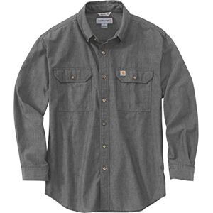 Carhartt Långärmad herrtröja med knappar och knappar i original passform, Svart Chambray, S Carhartt Långärmad herrtröja med knappar och knappar i original passform, Svart Chambray, S