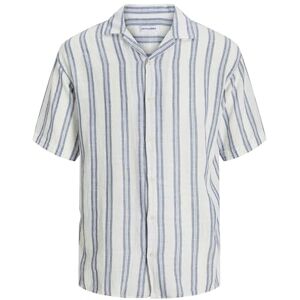 JACK & JONES JJEENZO Stripe Resort Shirt SS SN, Vit, L JACK & JONES JJEENZO Stripe Resort Shirt SS SN, Vit, L