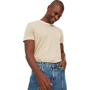 Trendyol Rund hals randig vanlig T-shirt, röd, M Trendyol Rund hals randig vanlig T-shirt, röd, M