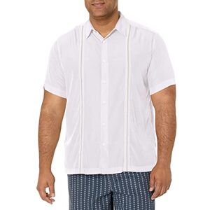 Cubavera Kortärmad insert paneler med plocksöm skjorta, Ljus vit, M Cubavera Kortärmad insert paneler med plocksöm skjorta, Ljus vit, M