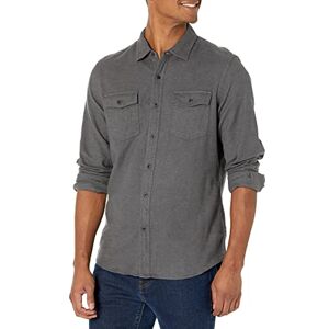 Amazon Essentials Men's Långärmad flanellskjorta med två fickor smal passform, Kolsvart ljung, L Amazon Essentials Men's Långärmad flanellskjorta med två fickor smal passform, Kolsvart ljung, L