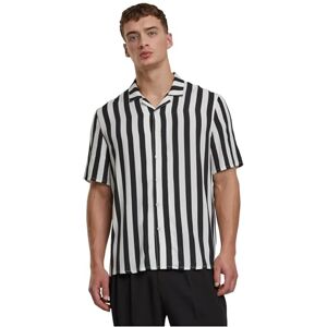 Urban Classics Men's TB4150-viskos AOP resort skjorta, svart/offvit, XXXXXL Urban Classics Men's TB4150-viskos AOP resort skjorta, svart/offvit, XXXXXL