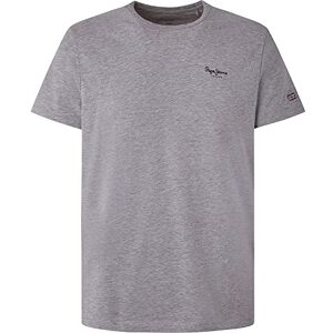 Pepe Jeans London Original Basic 3N Herr Slim Fit T‑shirt, bomull‑elastan rundhals kortärmad T‑shirt med logotyp, Marlgrå Pepe Jeans London Original Basic 3N Herr Slim Fit T‑shirt, bomull‑elastan rundhals kortärmad T‑shirt med logotyp, Marlgrå