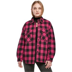 Urban Classics Dam flanell vadderad overshirt jacka, Vilda violetta/svart, XS Urban Classics Dam flanell vadderad overshirt jacka, Vilda violetta/svart, XS