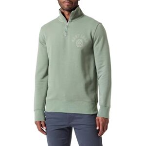 GANT Graphic Sweatshirt för män med halvlång dragkedja, Pastellgrön, S GANT Graphic Sweatshirt för män med halvlång dragkedja, Pastellgrön, S