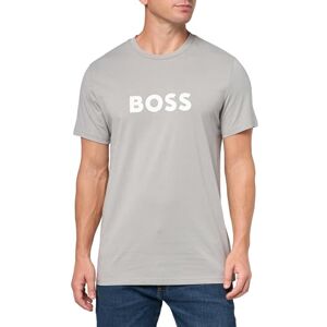 Boss Herr Big Logo Cotton T-shirt pikétröja, Månkjol grå, M Boss Herr Big Logo Cotton T-shirt pikétröja, Månkjol grå, M