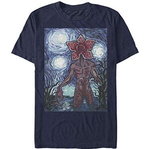 Stranger Things Demogorgon Starry Night T-shirt för män, marinblå, S Stranger Things Demogorgon Starry Night T-shirt för män, marinblå, S