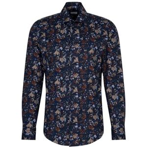 Seidensticker Silkesdekal herr business skjorta – slim fit – lätt att stryka – Kent krage – långärmad – 100% bomull, BRUN, 40 SE Seidensticker Silkesdekal herr business skjorta – slim fit – lätt att stryka – Kent krage – långärmad – 100% bomull, BRUN, 40 SE