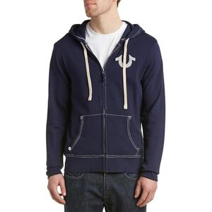True Religion klassisk logotyp för män långärmad huvtröja med huva, Sann marinblå, S True Religion klassisk logotyp för män långärmad huvtröja med huva, Sann marinblå, S