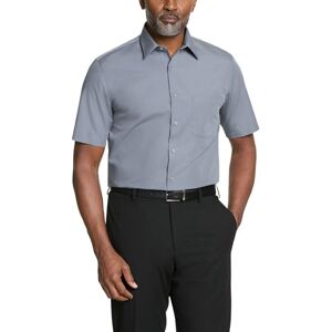 Van Heusen kortärmad poplin solid klänning skjorta för män, Grå, 17.5" Neck Van Heusen kortärmad poplin solid klänning skjorta för män, Grå, 17.5" Neck