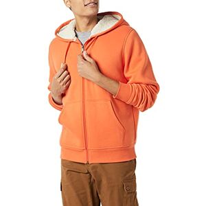 Amazon Essentials Men's Sherpa-fodrad fleecetröja med dragkedja, Orange, L Amazon Essentials Men's Sherpa-fodrad fleecetröja med dragkedja, Orange, L