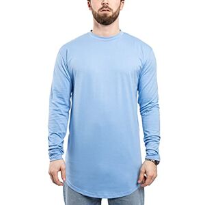 Blackskies Side Zip långärmad T-shirt lång oversize mode basic långärmad herr lång t-shirt med dragkedja – olika färger, Ljusblå, S Blackskies Side Zip långärmad T-shirt lång oversize mode basic långärmad herr lång t-shirt med dragkedja – olika färger, Ljusblå, S
