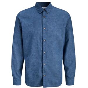 JACK & JONES Shirt Jjesummer linneblandning T-shirt L/S Sn, marinblå, XL för män, Marinblå, XL JACK & JONES Shirt Jjesummer linneblandning T-shirt L/S Sn, marinblå, XL för män, Marinblå, XL