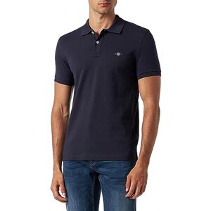 GANT Slim Shield SS Pique pikétröja för män, Evening Blue, standard, Kvällsblå, 3XL GANT Slim Shield SS Pique pikétröja för män, Evening Blue, standard, Kvällsblå, 3XL