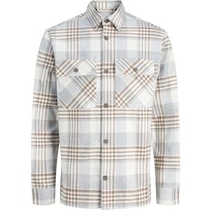 JACK & JONES Jprrayle Melange Check L/S Overshirt Sn, Ermine, XS JACK & JONES Jprrayle Melange Check L/S Overshirt Sn, Ermine, XS
