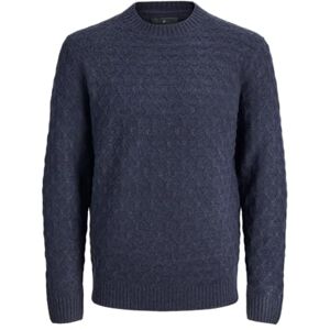 JACK & JONES Jprblasimon struktur stickad crew neck, natthimmel, M JACK & JONES Jprblasimon struktur stickad crew neck, natthimmel, M