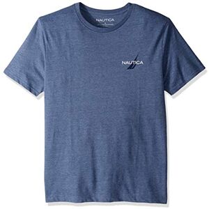 Nautica Kortärmad logotyp för män grafisk t-shirt, Blå indigo heather, L Nautica Kortärmad logotyp för män grafisk t-shirt, Blå indigo heather, L
