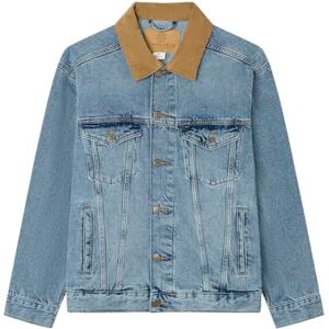 Springfield Trucker överdimensionerad denim med manchesterkrage. 100% bomull Bci, turkos, L Springfield Trucker överdimensionerad denim med manchesterkrage. 100% bomull Bci, turkos, L