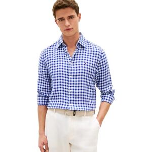 Tommy Hilfiger herr linne Essential Gingham Rf tröja MW0MW42401, blå, XS Tommy Hilfiger herr linne Essential Gingham Rf tröja MW0MW42401, blå, XS