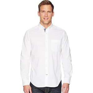 Nautica Klassisk passform stretch solid långärmad skjorta med knappar, Marshmallow, S Nautica Klassisk passform stretch solid långärmad skjorta med knappar, Marshmallow, S
