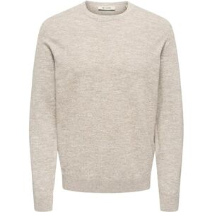 Only & Sons Onstim Reg LS Linen Crew Knit Noos, brungrå, XL, Brun, XL Only & Sons Onstim Reg LS Linen Crew Knit Noos, brungrå, XL, Brun, XL