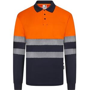 VELILLA 305535; Polotröja Återvunnen Tvåfärgad Långärmad Segmenterad Tejp; Marinblå och Fluor Orange, Storlek 2XL, Marinblå och fluorancione, XXL VELILLA 305535; Polotröja Återvunnen Tvåfärgad Långärmad Segmenterad Tejp; Marinblå och Fluor Orange, Storlek 2XL, Marinblå och fluorancione, XXL