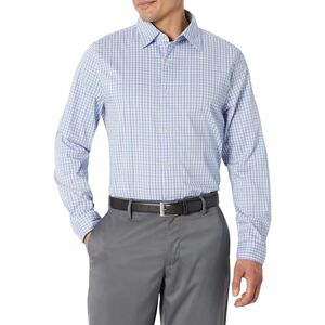 Amazon Essentials Herr Slim-Fit långärmad stretch klänning skjorta, vit rutmönster Large Amazon Essentials Herr Slim-Fit långärmad stretch klänning skjorta, vit rutmönster Large