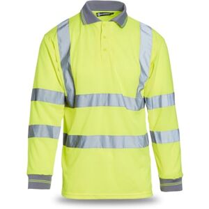 Blackrock Gul långärmad pikétröja med hög synlighet, för män och kvinnor, lätt och andas, reflekterande säkerhetskläder med hög synlighet, helt certifierad i 2XL Blackrock Gul långärmad pikétröja med hög synlighet, för män och kvinnor, lätt och andas, reflekterande säkerhetskläder med hög synlighet, helt certifierad i 2XL