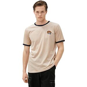 Koton Herr tiger broderad crew neck slim fit kortärmad t-shirt, Beige (052), M Koton Herr tiger broderad crew neck slim fit kortärmad t-shirt, Beige (052), M
