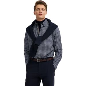 bugatti herrskjorta långärmad underknäppt krage bomull, 390 marin, XL bugatti herrskjorta långärmad underknäppt krage bomull, 390 marin, XL