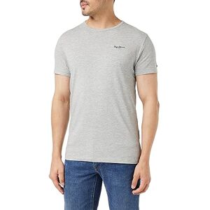 Pepe Jeans London Original Basic 3N Herr Slim Fit T‑shirt, bomull‑elastan rund hals kortärmad t‑tröja med logga, marlgrå Pepe Jeans London Original Basic 3N Herr Slim Fit T‑shirt, bomull‑elastan rund hals kortärmad t‑tröja med logga, marlgrå