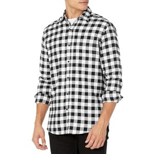 Amazon Essentials Men's Långärmad flanellskjorta (finns i Big & Tall), Svart Buffalorutigt, S Amazon Essentials Men's Långärmad flanellskjorta (finns i Big & Tall), Svart Buffalorutigt, S