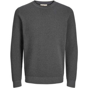JACK & JONES JACK&JONES JPRBLUNOAH Knit Crew Neck BF, Kåligt grå/detalj: twist/full struktur, S JACK & JONES JACK&JONES JPRBLUNOAH Knit Crew Neck BF, Kåligt grå/detalj: twist/full struktur, S