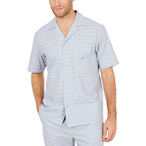 Nautica herr Short Sleeve Cotton Button Down Woven Pyjama överdel (topp) Nautica herr Short Sleeve Cotton Button Down Woven Pyjama överdel (topp)