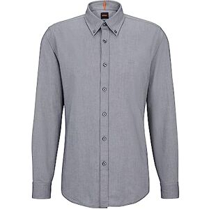 Boss Rickert regular fit skjorta av ekologisk oxfordbomull, Dark Grey22, M Boss Rickert regular fit skjorta av ekologisk oxfordbomull, Dark Grey22, M