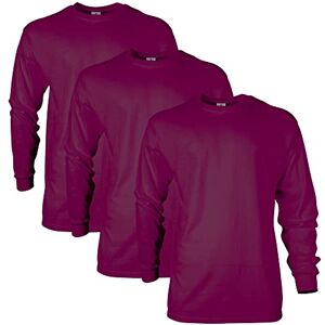 Gildan Herr Ultra Cotton Långärmad T-shirt (förpackning med 2), Rödbrun (3-pack), XXL Gildan Herr Ultra Cotton Långärmad T-shirt (förpackning med 2), Rödbrun (3-pack), XXL