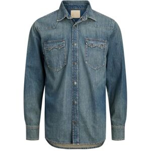 JACK & JONES Jjivincent Jjshirt Sq 844 Noos, Blå denim, S JACK & JONES Jjivincent Jjshirt Sq 844 Noos, Blå denim, S
