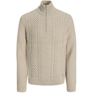 JACK & JONES Jjpaul stickad halv dragkedja, Vit melange, S JACK & JONES Jjpaul stickad halv dragkedja, Vit melange, S